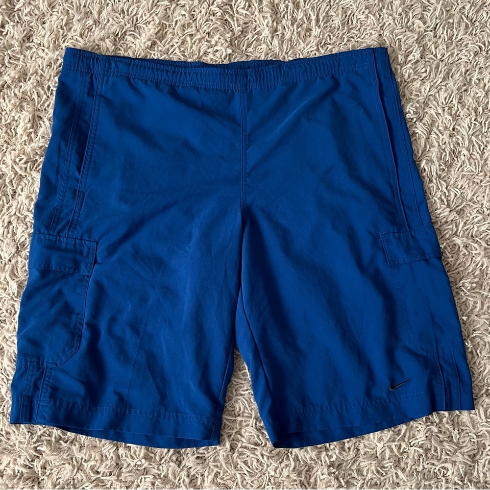 Nike Y2K Men’s Blue Cargo Board Shorts Swim Lightweight Athletic Design size L